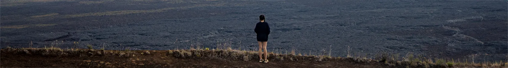 Looking out over a lava landscape on Hawaii Island while at Science Camp